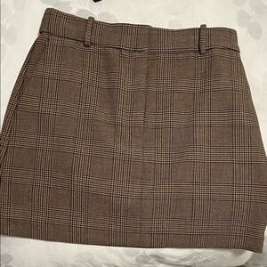 Babaton Brown Plaid Mini Skirt